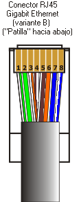 Gigabit Ethernet Cabling on Cable Con Conector Rj45 Norma Gigabit Ethernet Variante B